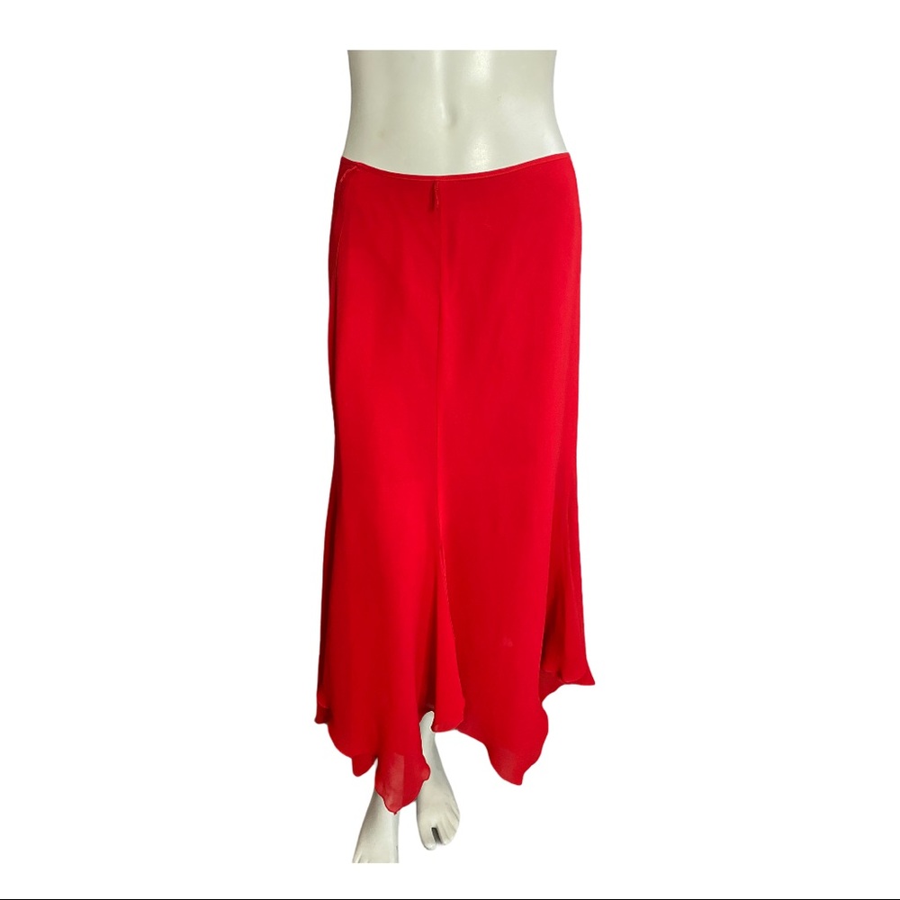 Gilani Red Organza Midi Skirt Size 8